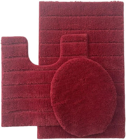 FonteLusso 3-Piece Bath Rug Set – Plush, Slip-Resistant, Machine Washable