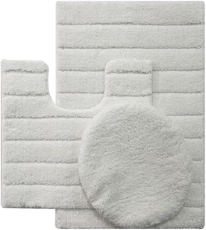 FonteLusso 3-Piece Bath Rug Set – Plush, Slip-Resistant, Machine Washable