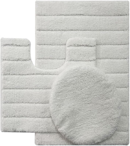 FonteLusso 3-Piece Bath Rug Set – Plush, Slip-Resistant, Machine Washable