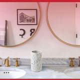 Chic Tumbler Toothbrush Holder - Engineered White Stone | Spa-Inspired Bathroom Tumbler