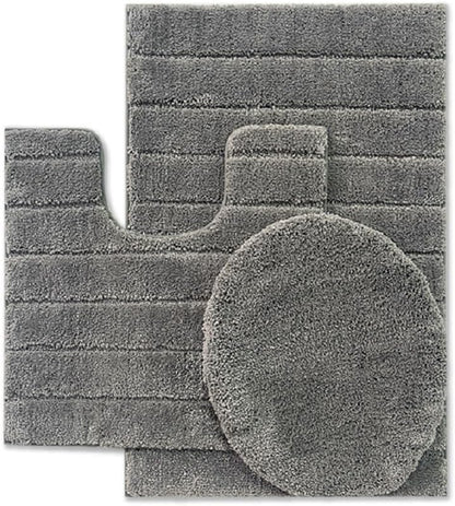 FonteLusso 3-Piece Bath Rug Set – Plush, Slip-Resistant, Machine Washable