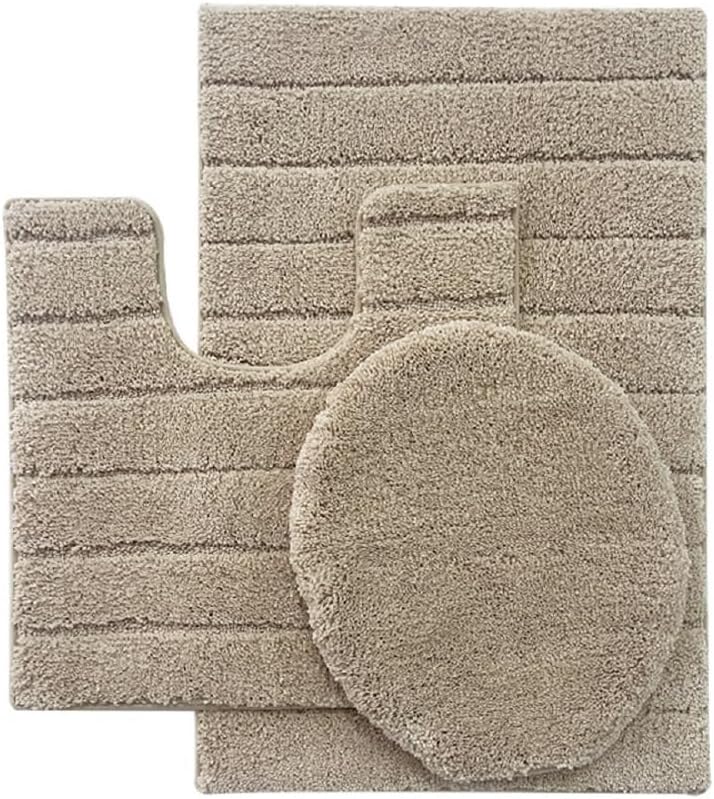 FonteLusso 3-Piece Bath Rug Set – Plush, Slip-Resistant, Machine Washable