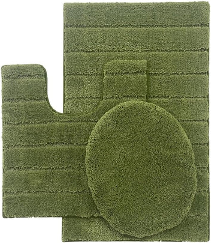 FonteLusso 3-Piece Bath Rug Set – Plush, Slip-Resistant, Machine Washable