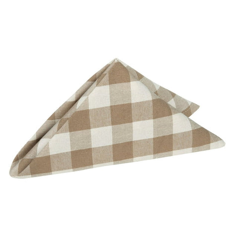 Traditional Elegance Buffalo Check Dinner Table Napkins - Taupe - Set of Four