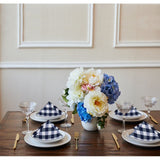 Traditional Elegance Buffalo Check Dinner Table Napkins - Navy - Set of Four