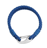 Ben&Jonah Thin Bracelet Double Leather Braid Line With Stainless Steel Finishing Hook 8.5 Inches Long.