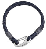 Ben&Jonah Thin Bracelet Double Leather Braid Line With Stainless Steel Finishing Hook 8.5 Inches Long.