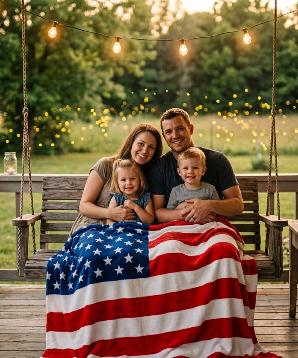 American Flag Ultra Lush Oversized Throw Blanket 50x70, Patriotic Stars and Stripes Plush Fleece, Red White Blue USA 250th Anniversary Independence Day Throw for Couch Bed Sofa