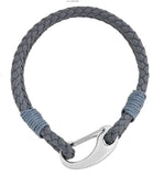 Ben&Jonah Thin Bracelet Double Leather Braid Line With Stainless Steel Finishing Hook 8.5 Inches Long.