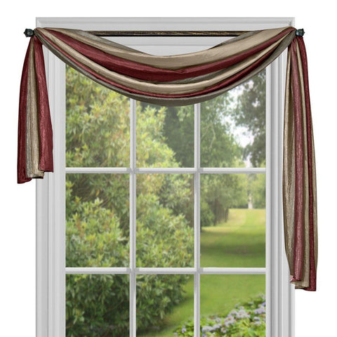 Traditional Elegance Ombre Window Curtain Scarf 50x144 - Burgundy