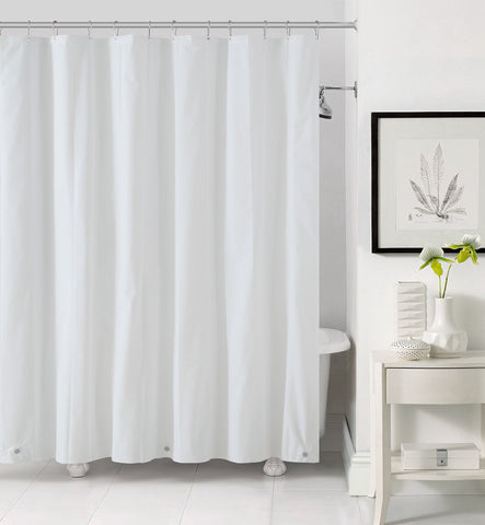 Royal Bath Extra Heavy 10 Gauge White PEVA Non-Toxic Shower Curtain (72" x 72") with Magnets and Metal Grommets