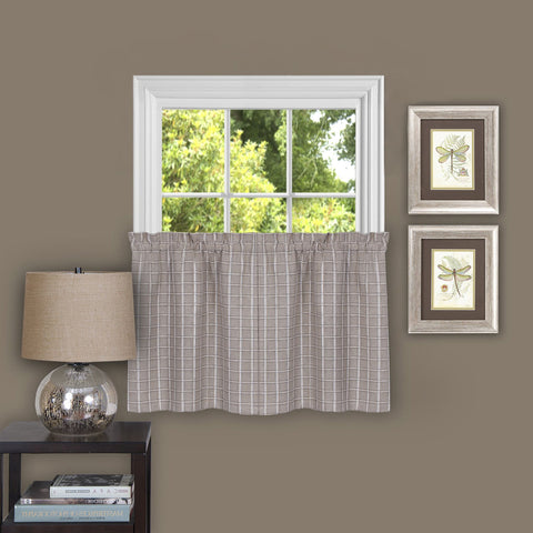 Traditional Elegance Fionna 58x36 Window Curtain Tier Pair - Linen