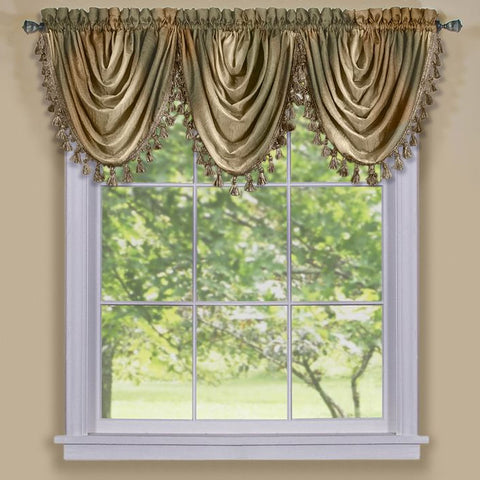 Traditional Elegance Ombre Waterfall Valance - Earth