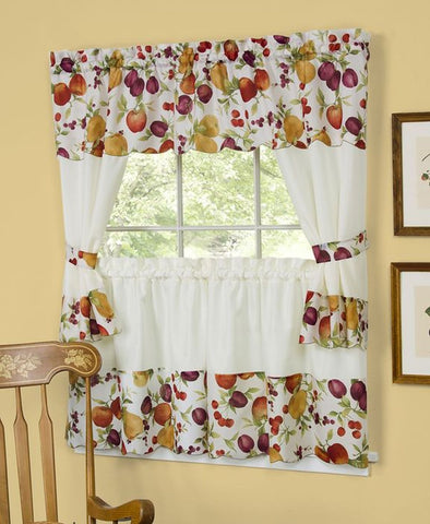 Traditional Elegance Chesapeake Embellished Cottage Window Curtain Set 58x36