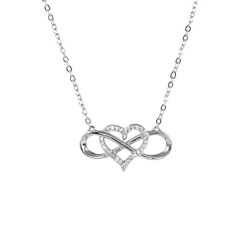 Ben and Jonah Infinite Love Heart With CZs 925 Sterling Silver Gold Plated Necklace 18.25 inch  (16.25 inch  + 2 inch  Extension)