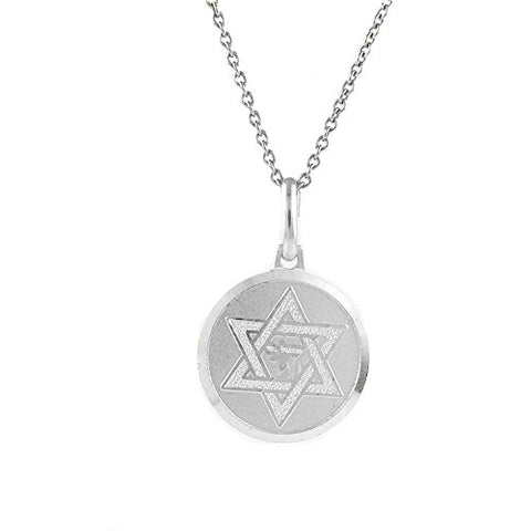Ben and Jonah 925 Sterling Silver Chai in David Star Pendant with 18 inch  Link Chain