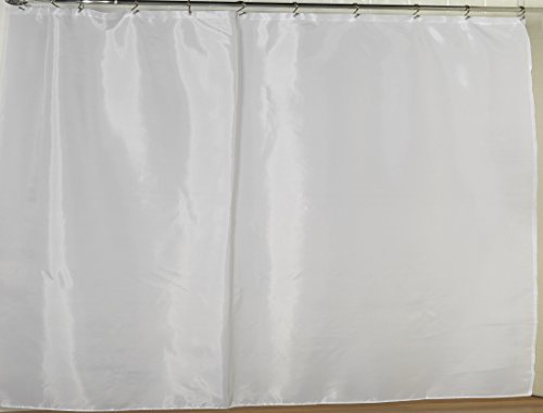 Royal Bath Extra Wide Water Repellant Fabric Shower Curtain Liner with Weighted Hem (108 inch  x 72 inch ) - White