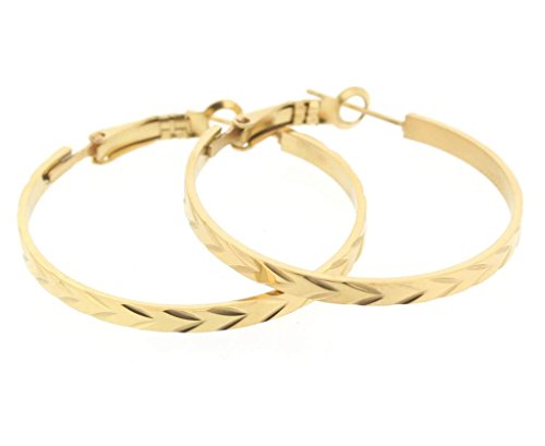 Ben and Jonah Stainless Steel Gold Plated Earring with Forward Arrow Design