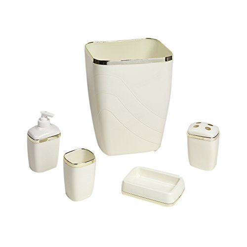 Park Avenue Deluxe Collection Park Avenue Deluxe Collection Ivory/Gold 5 Piece Bath Ensemble