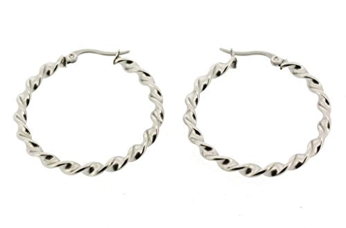 Ben and Jonah Stainless Steel DNA Double Helix Hoop Earring 20mm