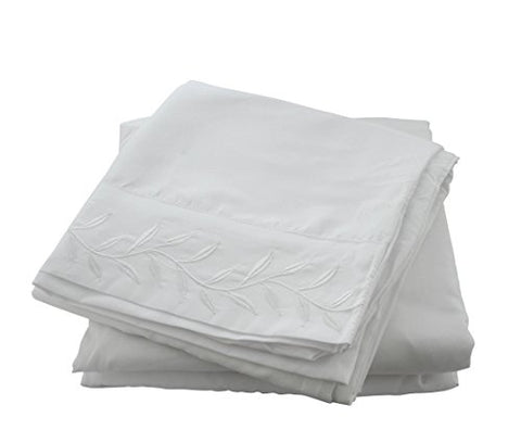 Cozy Home Embroidered 4-Piece Sheet Set Queen - White