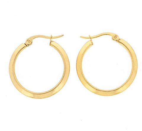 Ben and Jonah Stainless Steel Gold Plated Sharp Hoop Earring (20mm)
