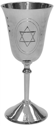 Kiddush Cup Nickel Star Of David 6 inch H