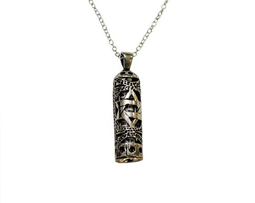 Silver Mezuzah Necklace - Chain 18 inch  Pendant 1 inch H 1/4 inch D..