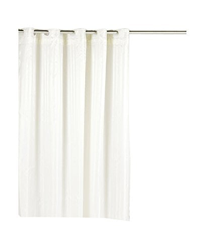 Park Avenue Deluxe Collection Park Avenue Deluxe Collection Pre Hooked? Satin Stripe Fabric Shower Curtain in Ivory