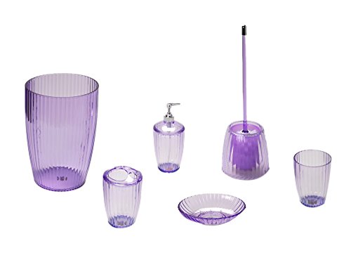 Park Avenue Deluxe Collection Park Avenue Deluxe Collection Magenta Ribbed 5 Piece Acrylic Bath Accessory Set