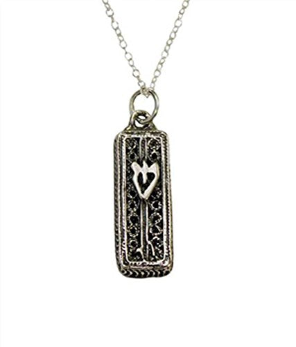 Silver Mezuzah Necklace - Chain 18 inch  Pendant 15/16 inch H 3/8 inch W