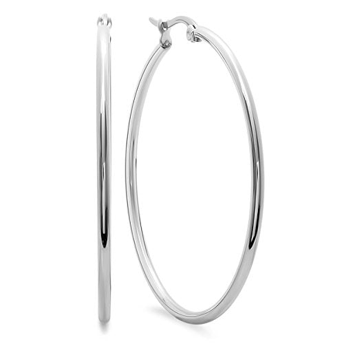 Ben and Jonah Ladies Stainless Steel 40MM Hoop Earrings