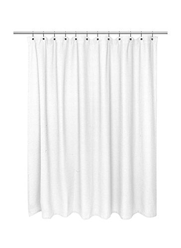 Park Avenue Deluxe Collection Standard Size 100% Cotton Waffle Weave Shower Curtain white.