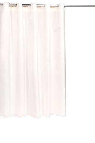 Park Avenue Deluxe Collection Park Avenue Deluxe Collection Pre Hooked? Moire Fabric Shower Curtain in Ivory