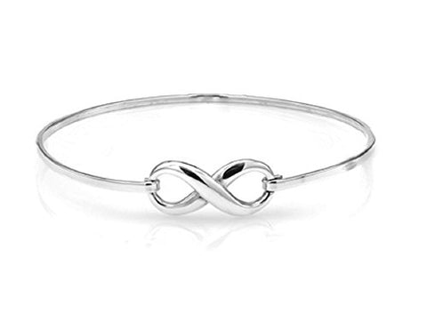 Ben and Jonah 925 Sterling Silver Infinity Bracelet with Hook closure