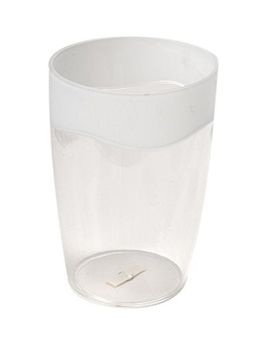 Park Avenue Deluxe Collection Park Avenue Deluxe Collection Clear with Frosted Trim Rib-Textured Waste Basket