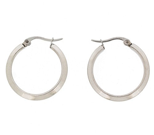 Ben and Jonah Stainless Steel Sharp Hoop Earring (20mm)