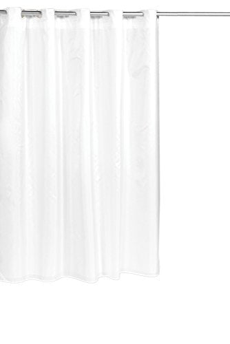 Park Avenue Deluxe Collection Park Avenue Deluxe Collection Pre Hooked? Moire Fabric Shower Curtain in White