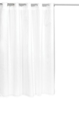 Park Avenue Deluxe Collection Park Avenue Deluxe Collection Pre Hooked? Moire Fabric Shower Curtain in White