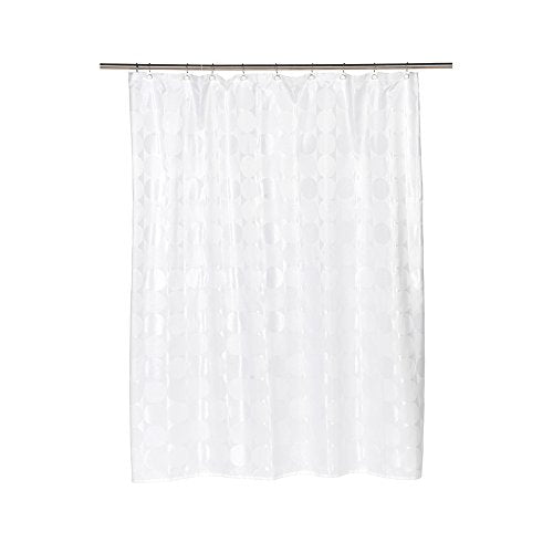 Park Avenue Deluxe Collection  inch Jacquard Circles inch  Fabric Shower Curtain in White