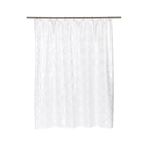 Park Avenue Deluxe Collection  inch Jacquard Circles inch  Fabric Shower Curtain in White