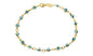 Ben & Jonah 925 Sterling Silver Gold PLated Evil Eye 8 inch  Bracelet - Lt. Blue