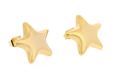 Ben and Jonah Stainless Steel Gold Plated Estrella de Oro Star Stud Earring