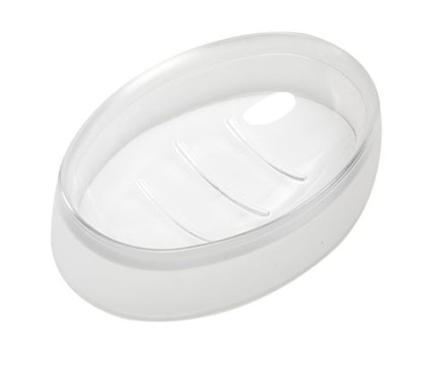 Park Avenue Deluxe Collection Park Avenue Deluxe Collection Clear with Frosted Trim Rib-Textured Soap Dish