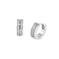 Ben and Jonah 925 Silver Huggie Earrings with 2 rows of Clear stones