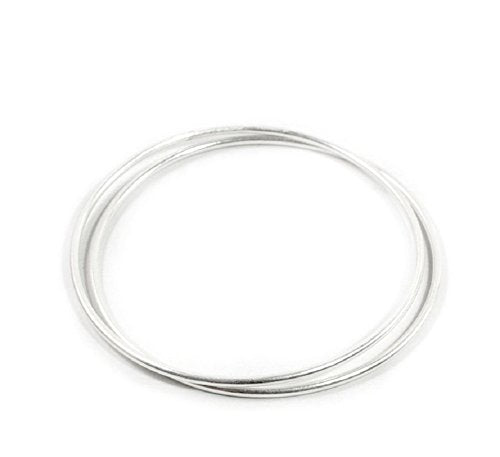 Ben & Jonah 925 Sterling Silver Set of 2 Bangles (70mm Diameter)