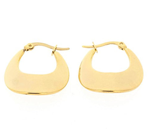 Ben and Jonah Stainless Steel Gold Plated Lucky Horseshoe Shaped Earring (26x24mm)