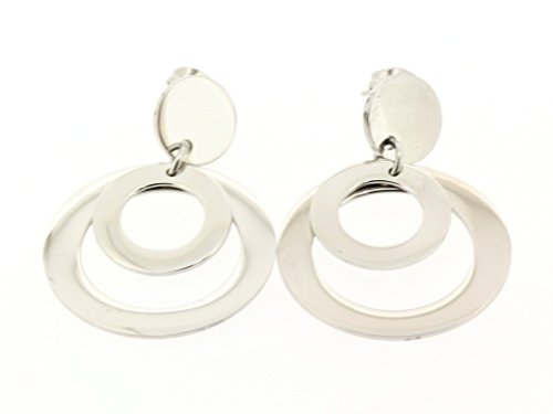 Ben and Jonah Stainless Steel Dynamic Polished Loops Stud Earring