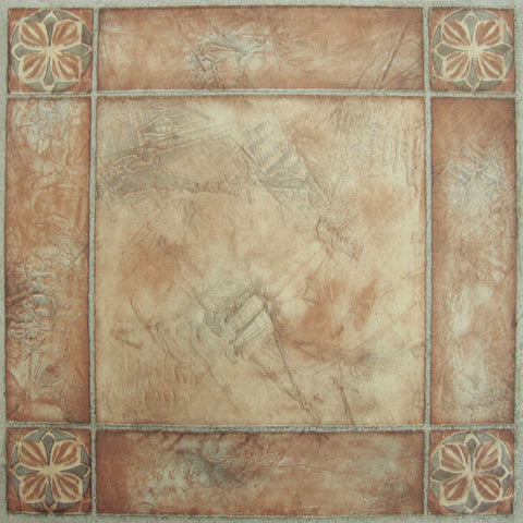 Traditional Elegance Madison Spanish Rose 12x12 Self Adhesive Vinyl Floor Tile - 20 Tiles/20 sq. ft.