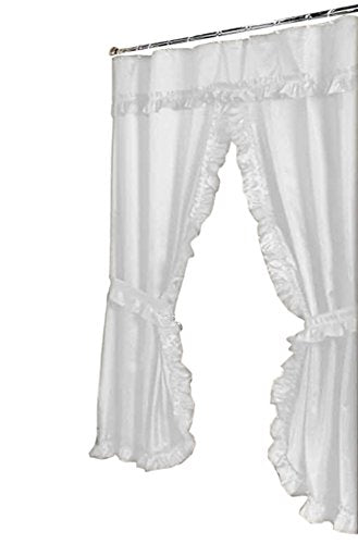 Park Avenue Deluxe Collection Park Avenue Deluxe Collection  inch Lauren inch  Double Swag Shower Curtain White